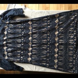 Navy Lace Nordstrom Tea Length Dress